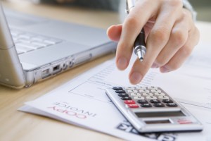 Calculator with financial information from the practice