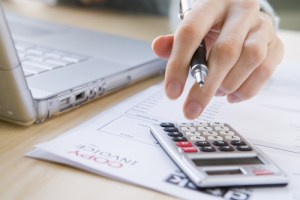 Calculator with financial information from the practice